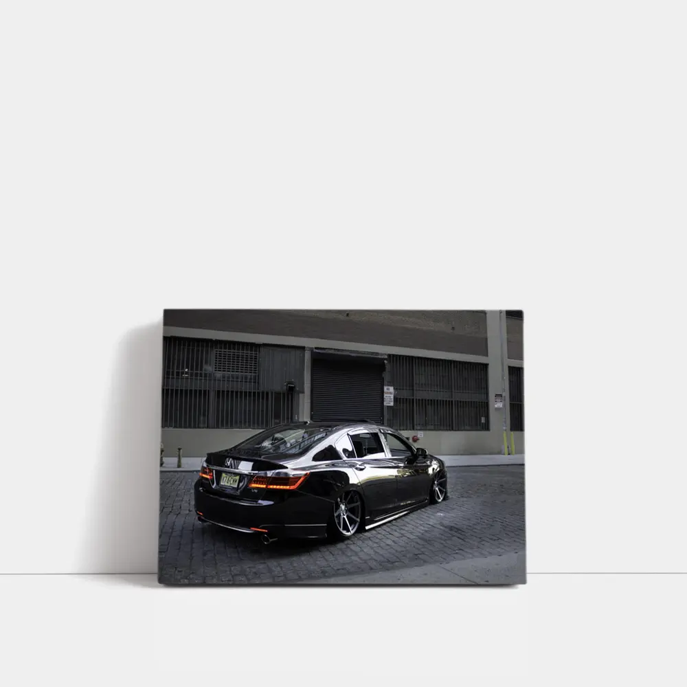 Honda Accord Slammed Black Urban Street – Wall Art