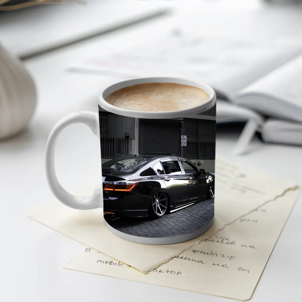 Honda Accord Slammed Black Urban Street – Mugs