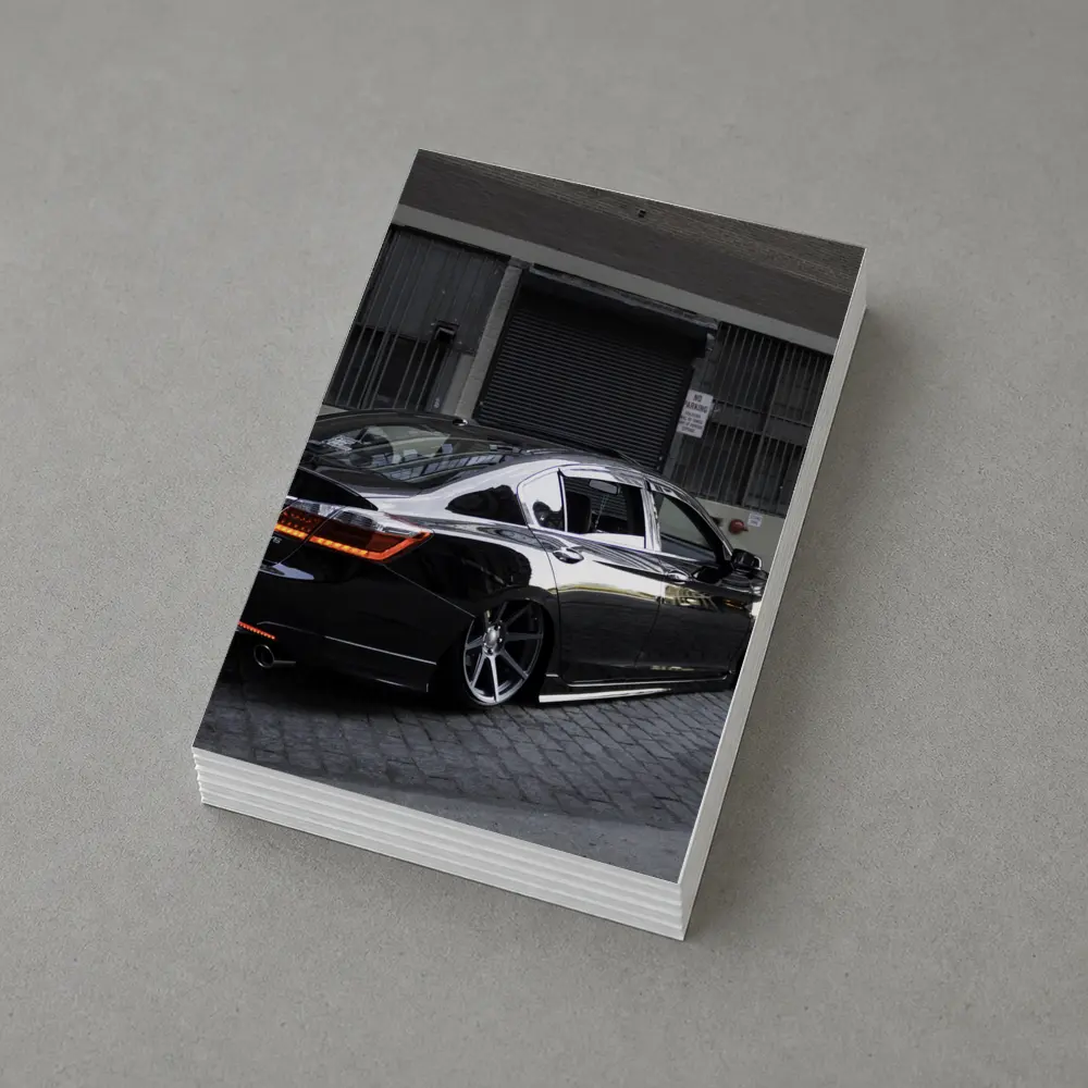 Honda Accord Slammed Black Urban Street – Postcards