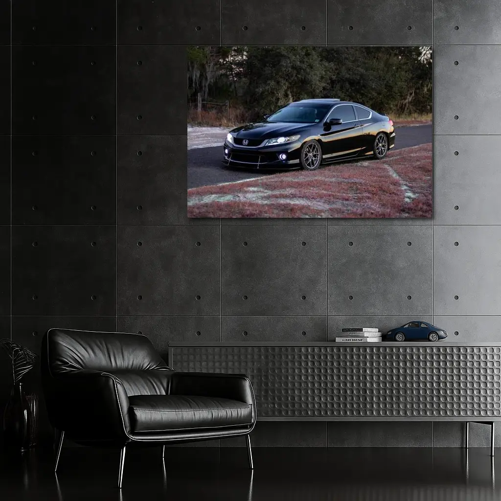 Honda Accord Coupe Black Street Scene – Wall Art