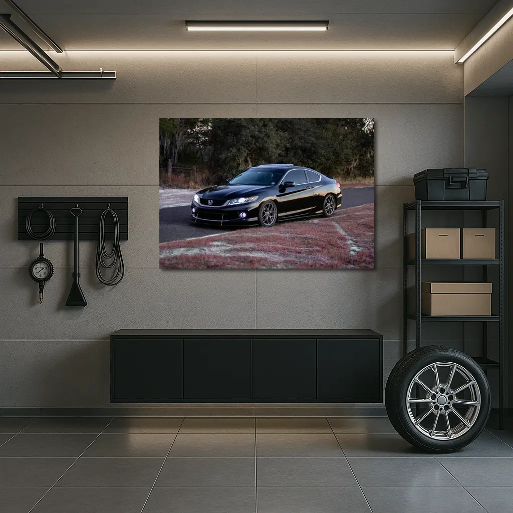 Honda Accord Coupe Black Street Scene – Wall Art