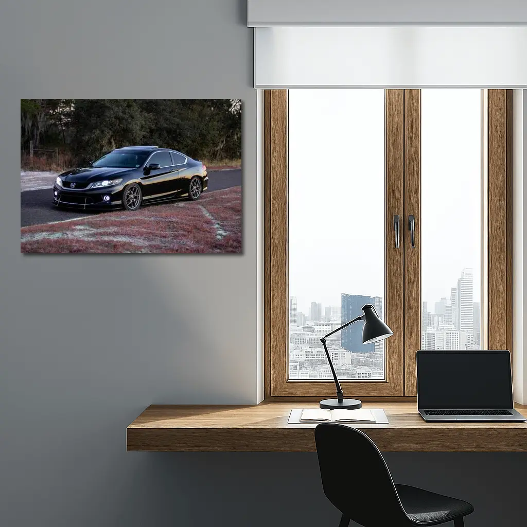 Honda Accord Coupe Black Street Scene – Wall Art