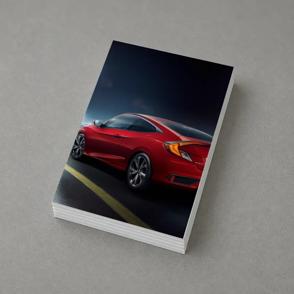 Honda Civic Coupe Red Night Street – Postcards