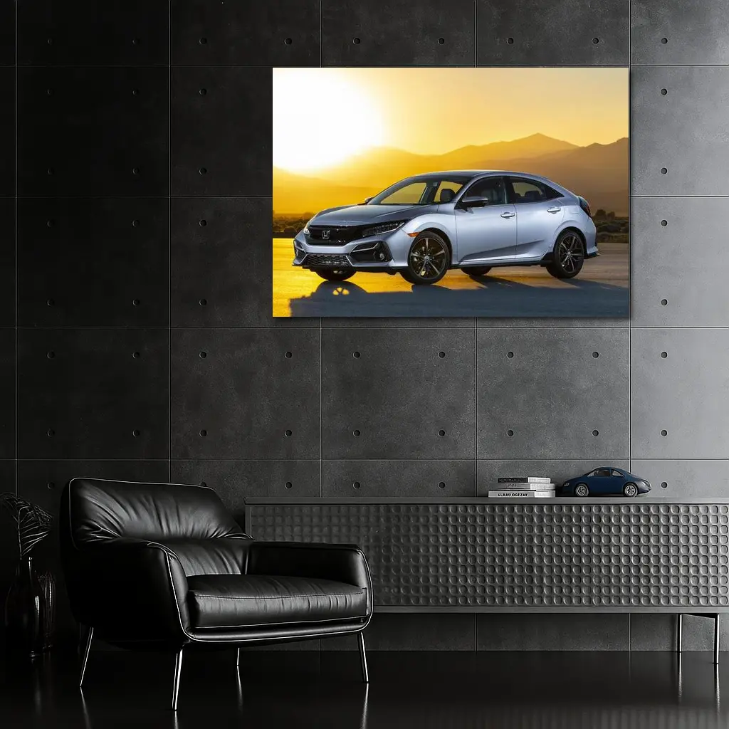 Honda Civic Sport Hatchback Golden Sunset – Wall Art