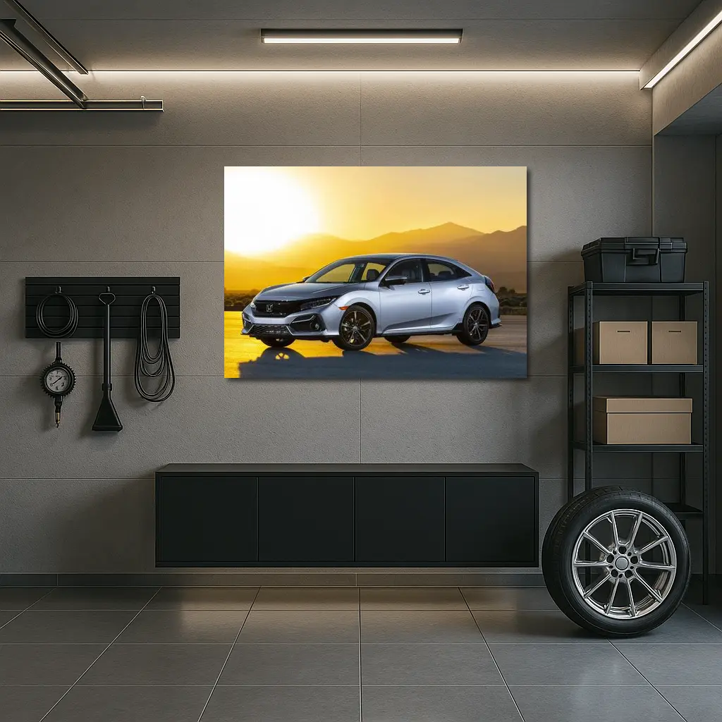 Honda Civic Sport Hatchback Golden Sunset – Wall Art