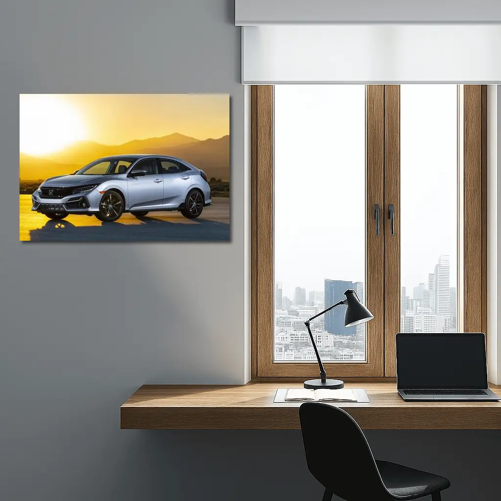 Honda Civic Sport Hatchback Golden Sunset – Wall Art