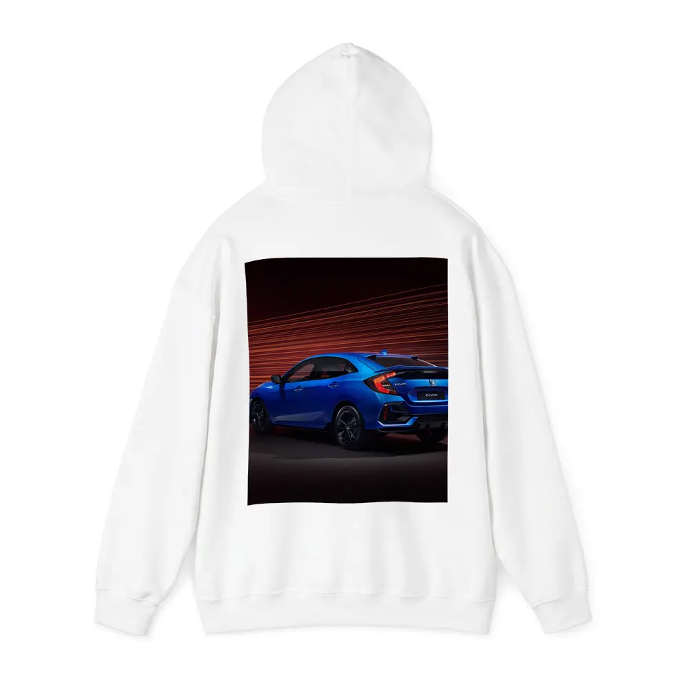 Honda Civic Hatchback Blue Neon Light Streaks – Hoodies