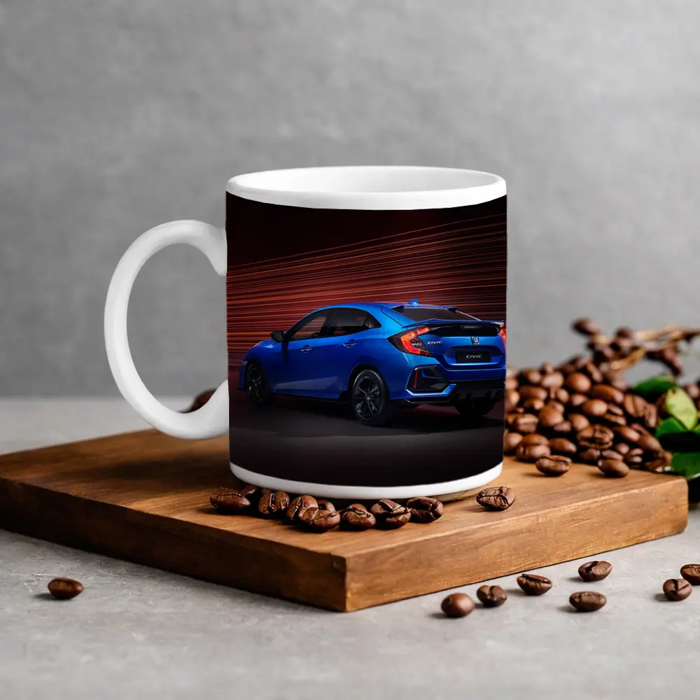 Honda Civic Hatchback Blue Neon Light Streaks – Mugs