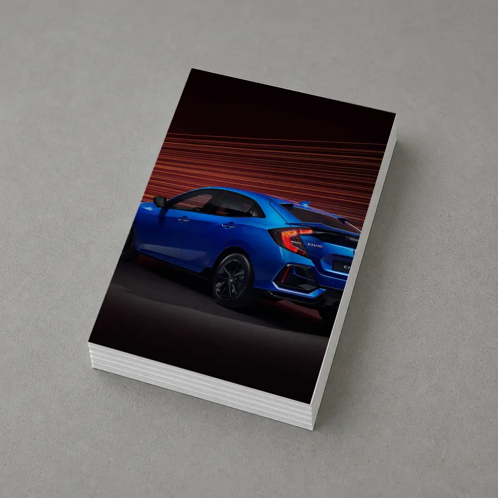 Honda Civic Hatchback Blue Neon Light Streaks – Postcards