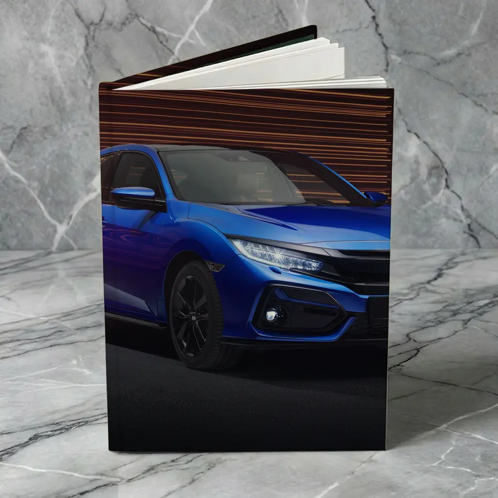 Honda Civic Hatchback Blue Studio Dark Background – Notebooks