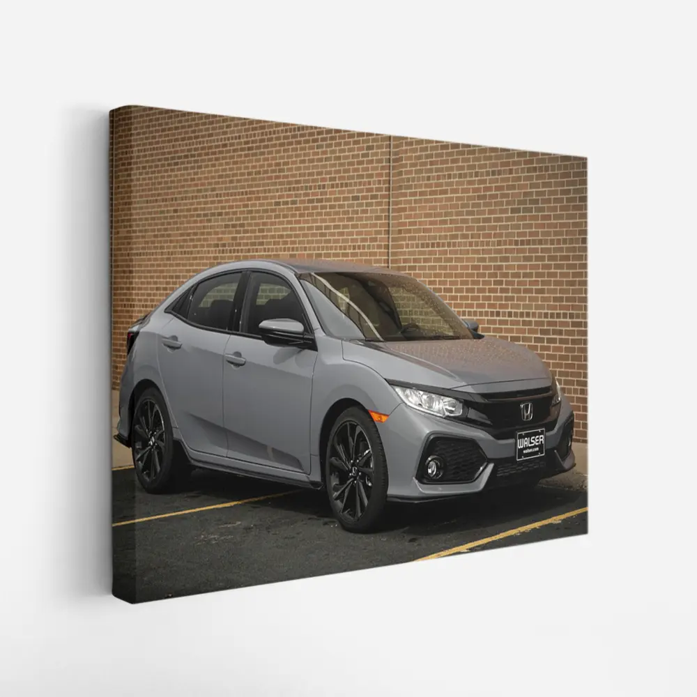 Honda Civic Sport Hatchback Gray Brick Background – Wall Art