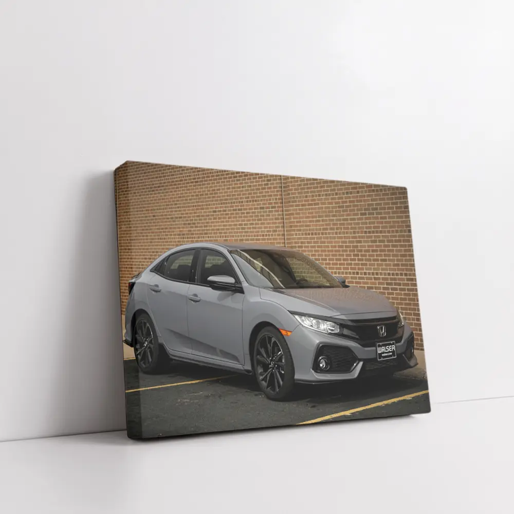 Honda Civic Sport Hatchback Gray Brick Background – Wall Art