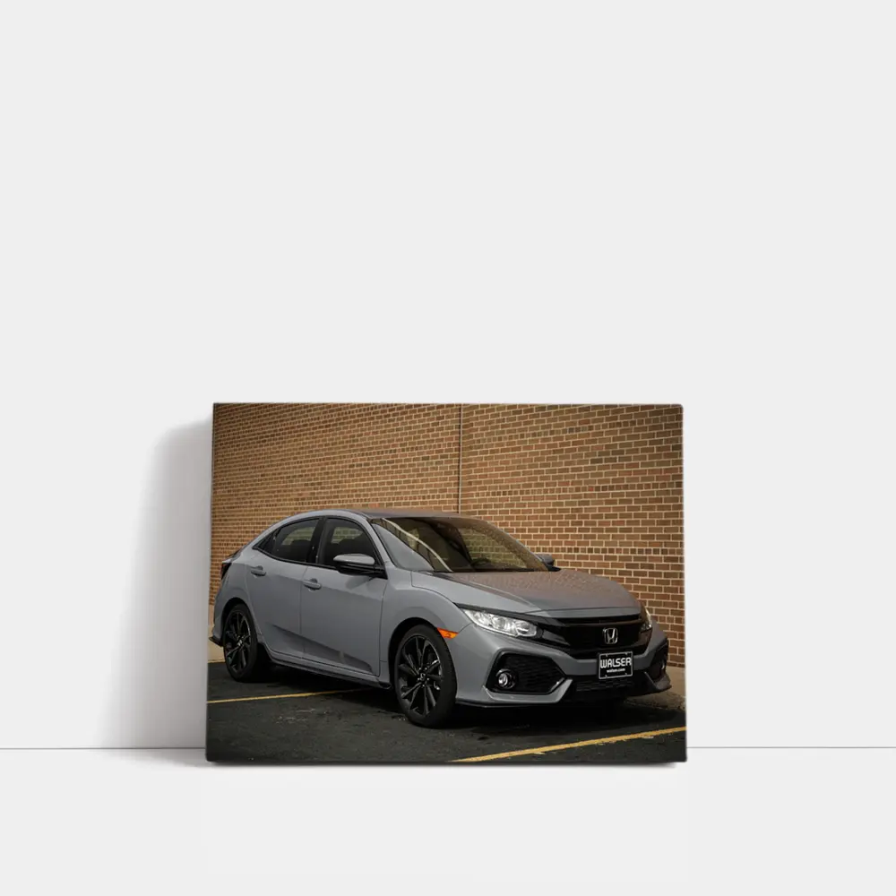 Honda Civic Sport Hatchback Gray Brick Background – Wall Art