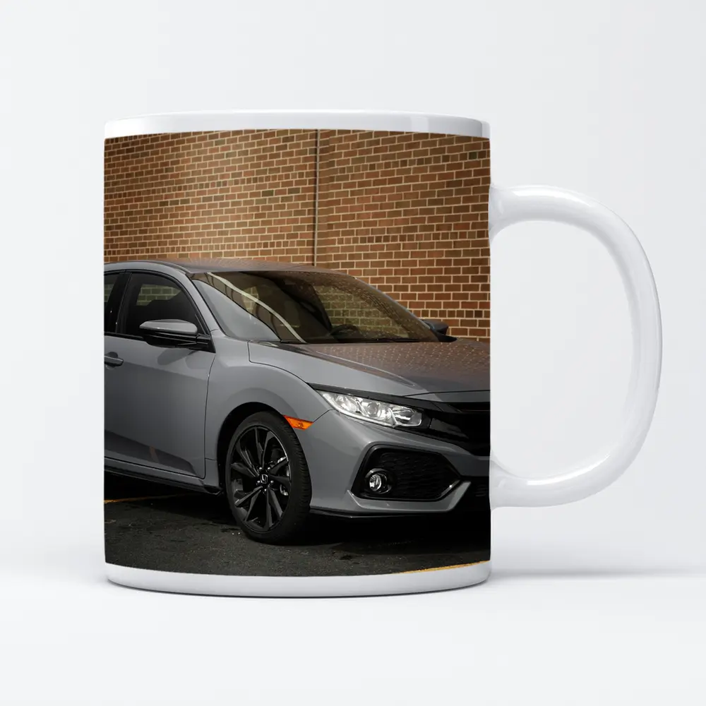 Honda Civic Sport Hatchback Gray Brick Background – Mugs