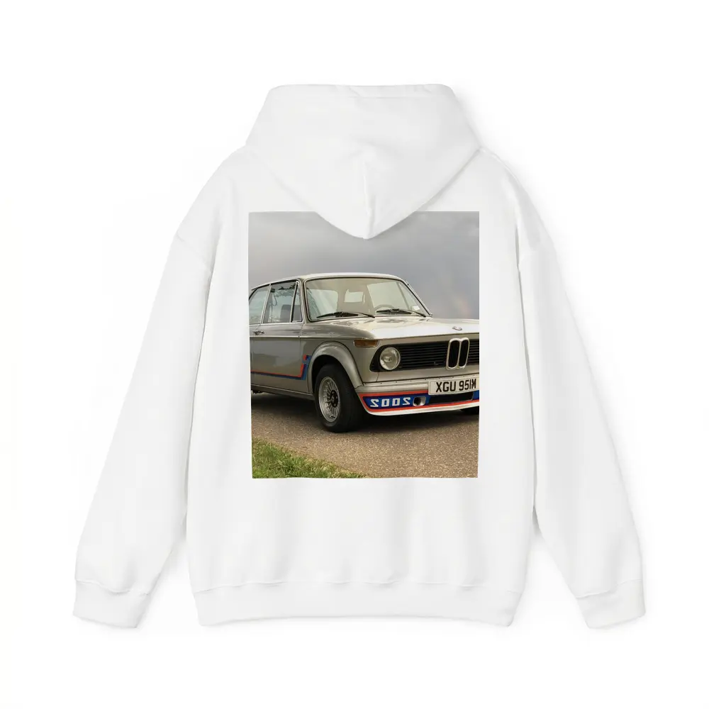 BMW 2002 Turbo Classic Silver Road Scene – Hoodies