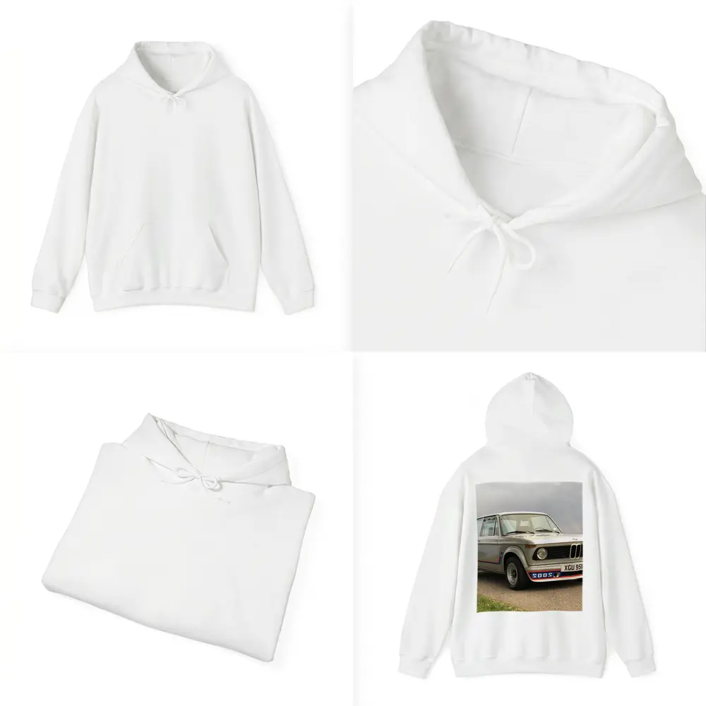 BMW 2002 Turbo Classic Silver Road Scene – Hoodies