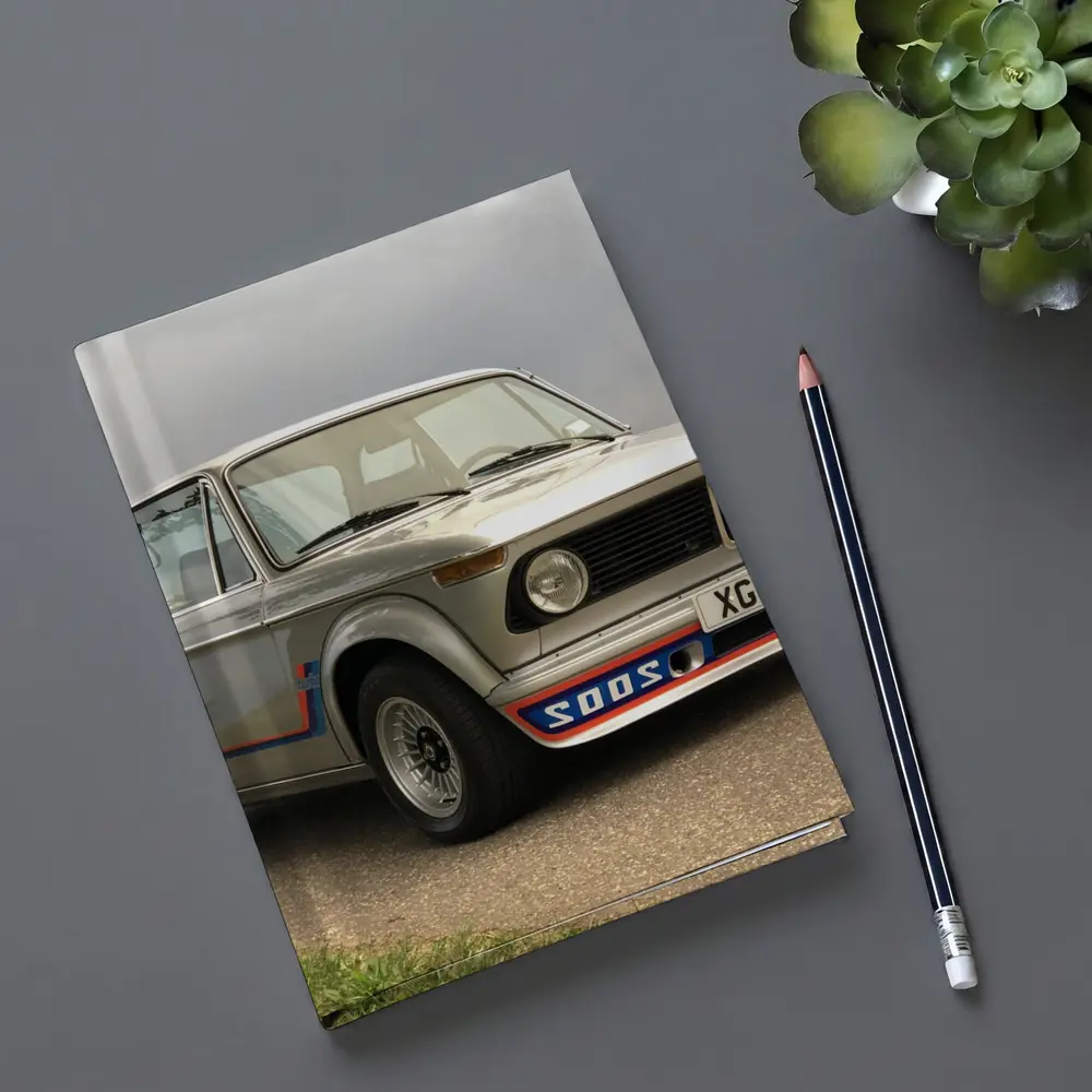 BMW 2002 Turbo Classic Silver Road Scene – Notebooks