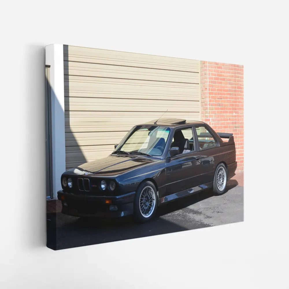 BMW E30 M3 Parked Outside Building – Wall Art