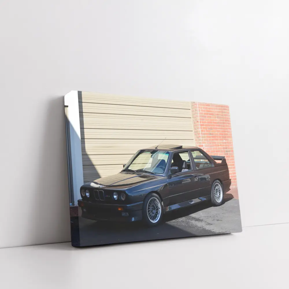 BMW E30 M3 Parked Outside Building – Wall Art