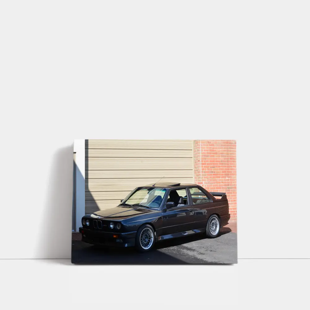 BMW E30 M3 Parked Outside Building – Wall Art