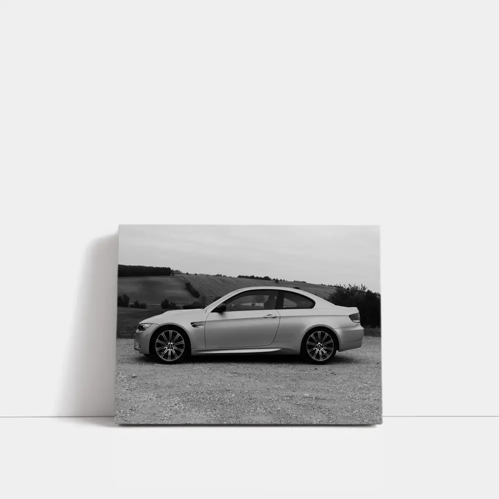 BMW M3 E92 Coupe Silver Countryside Side Profile – Wall Art