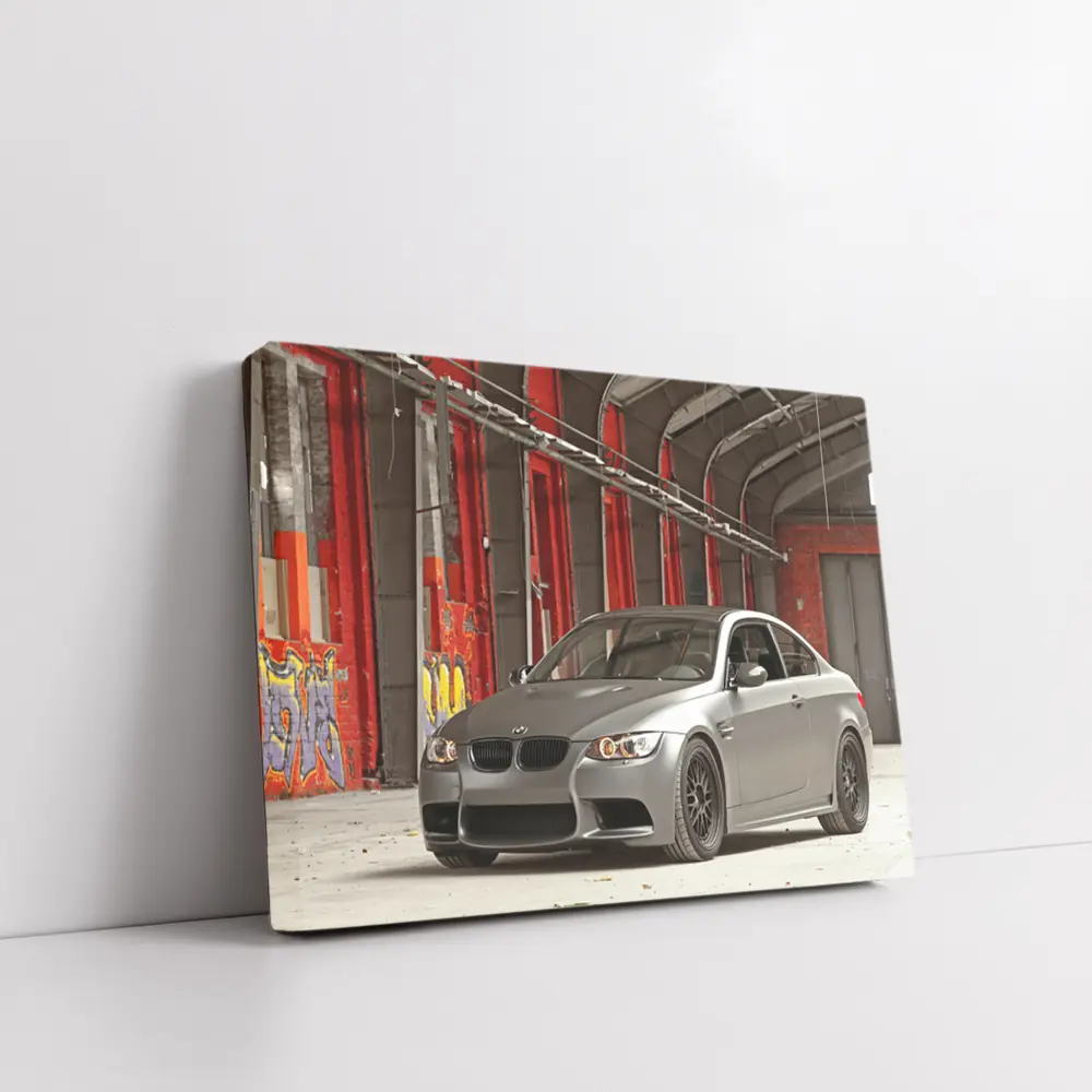 BMW M3 Matte Gray Abandoned Industrial Building – Wall Art