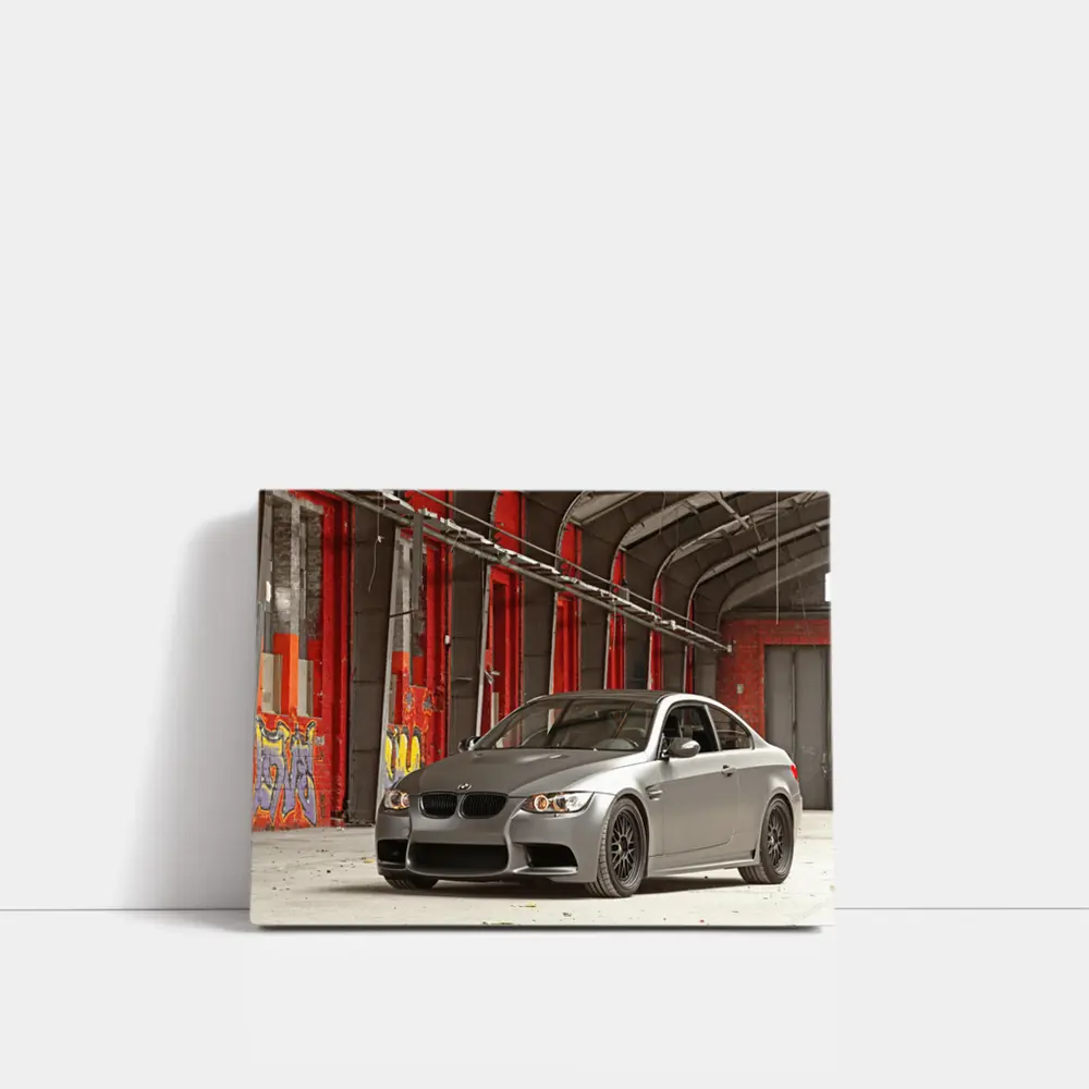 BMW M3 Matte Gray Abandoned Industrial Building – Wall Art