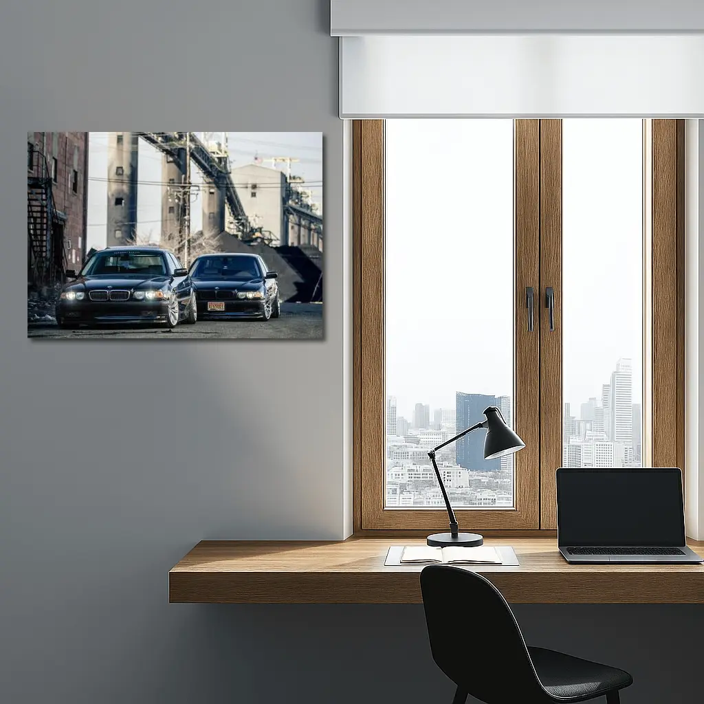 BMW 750il E38 Duo Industrial Background – Wall Art