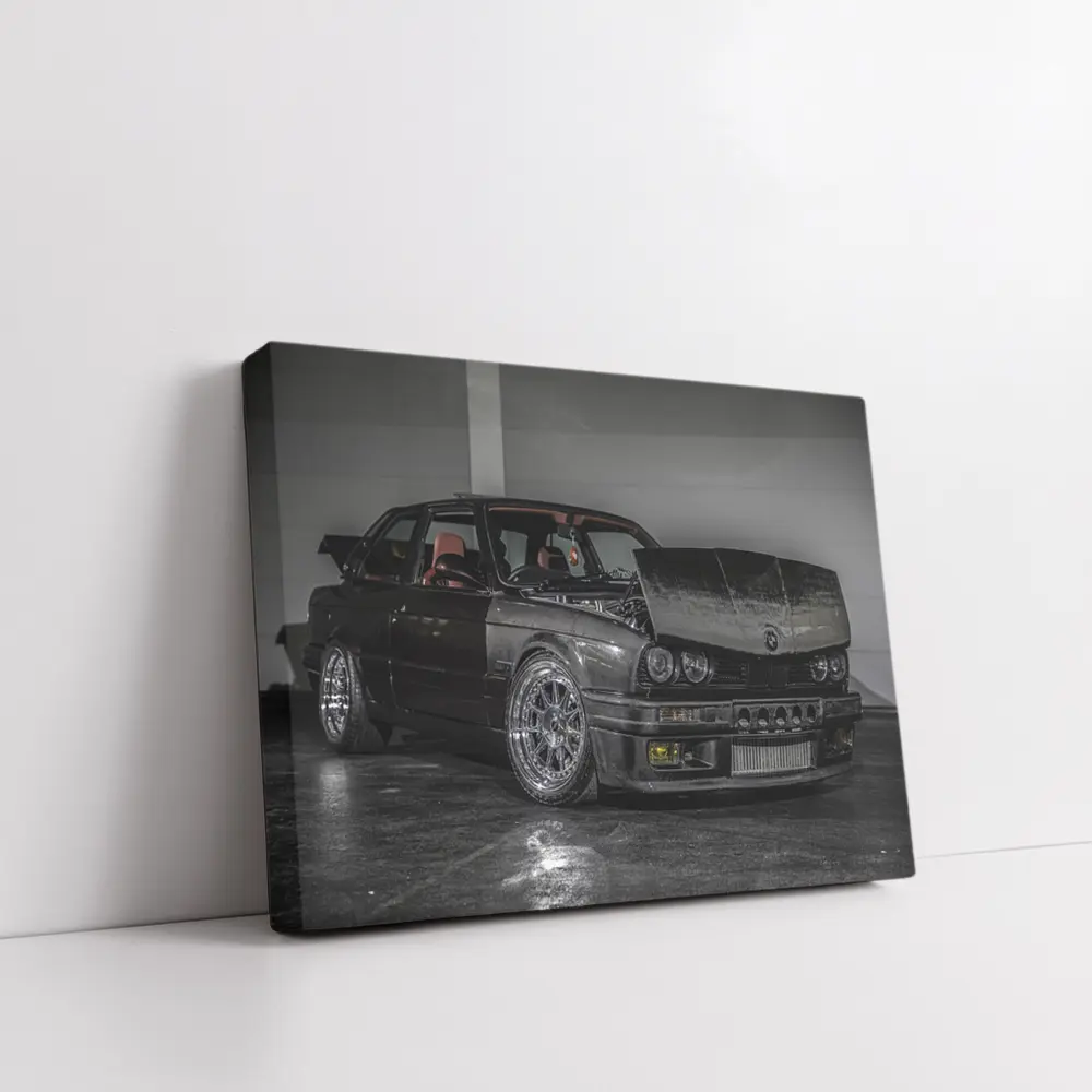 BMW E30 Tuned Carbon Wide Body Dark Garage – Wall Art