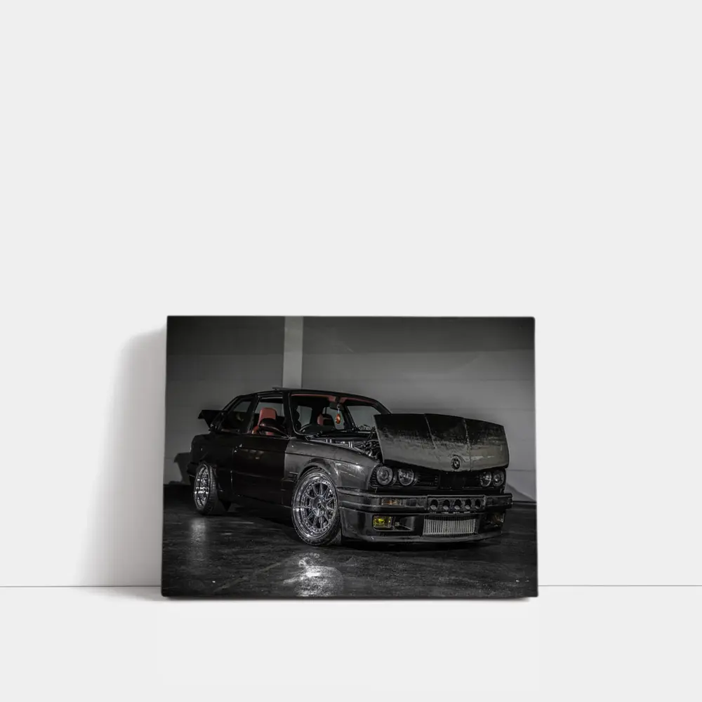 BMW E30 Tuned Carbon Wide Body Dark Garage – Wall Art