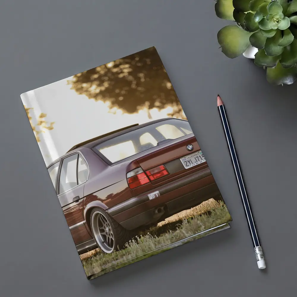 BMW E34 525i Sedan Golden Hour Park – Notebooks