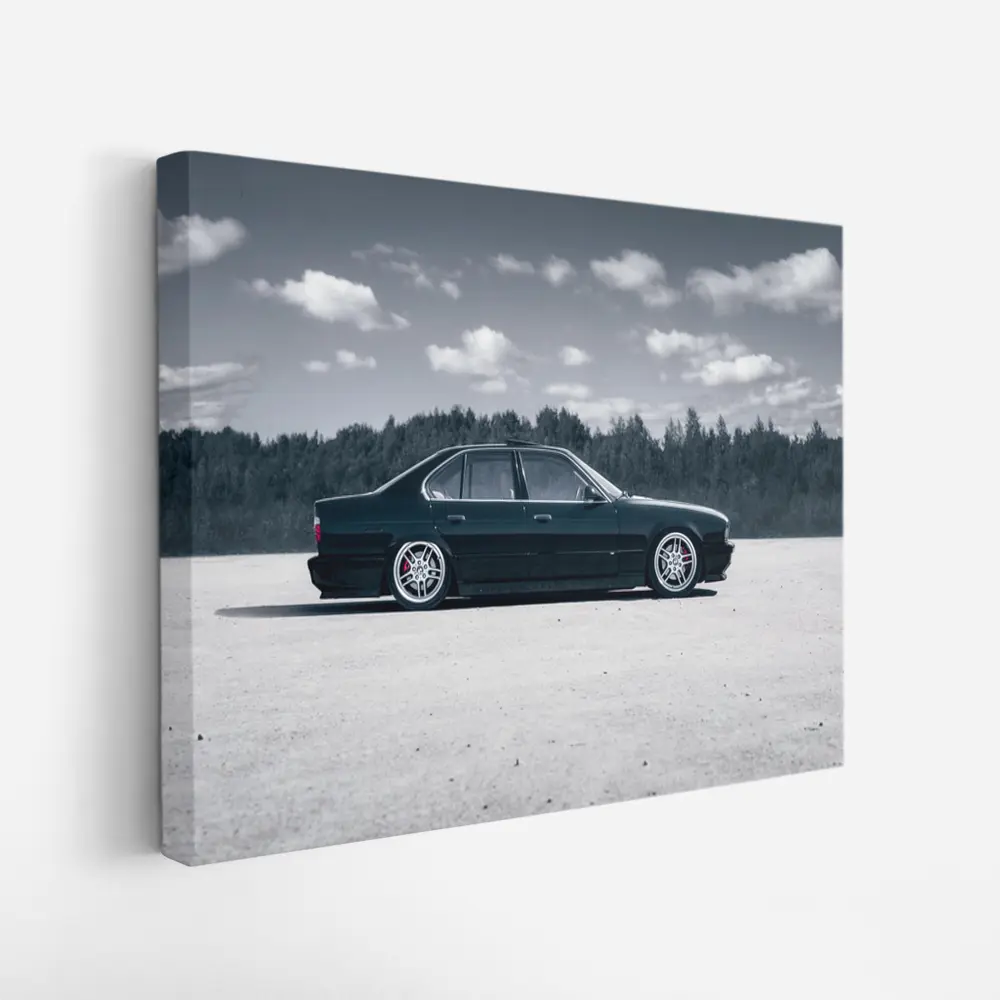 BMW E34 Slammed Stance Open Field – Wall Art