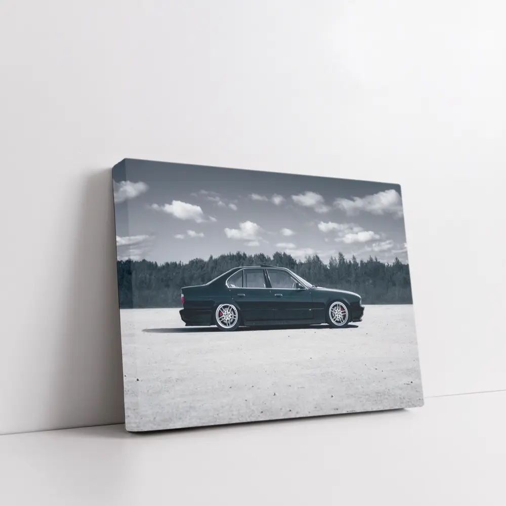 BMW E34 Slammed Stance Open Field – Wall Art