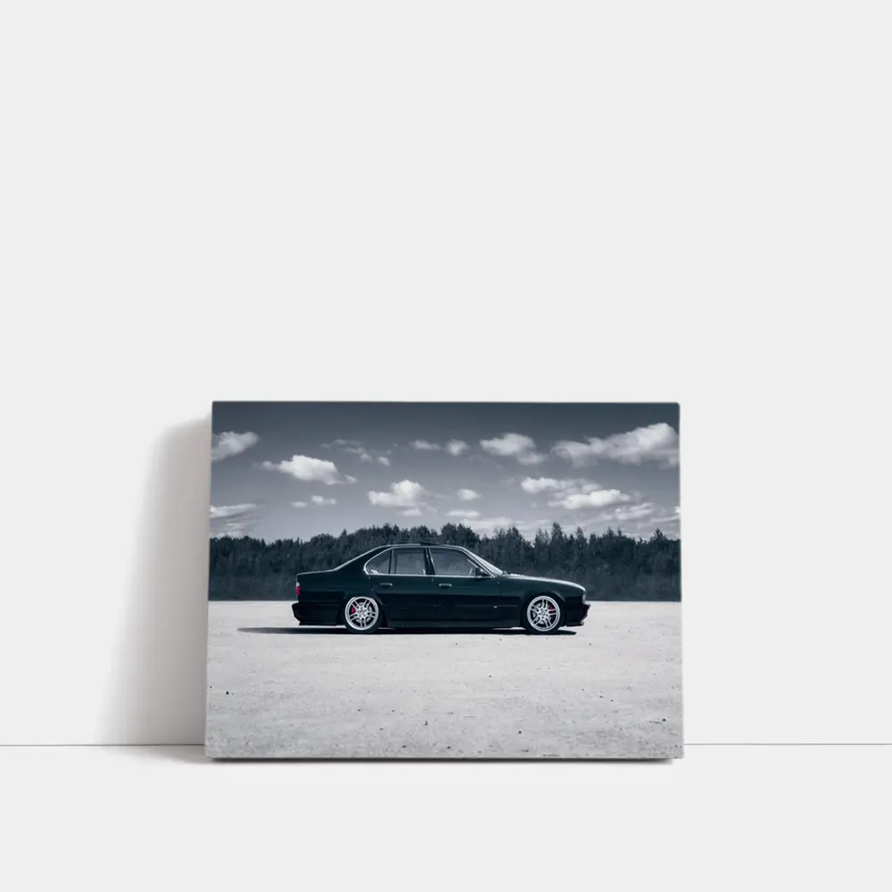 BMW E34 Slammed Stance Open Field – Wall Art