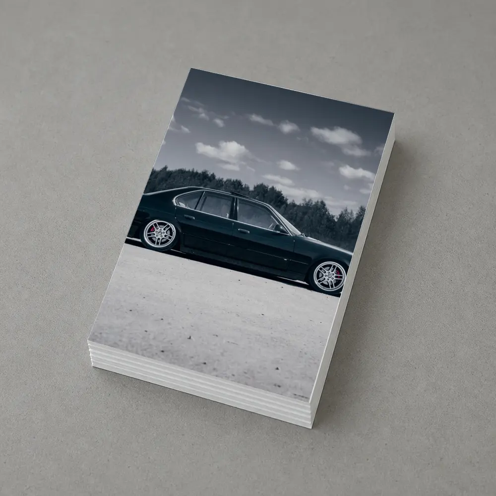 BMW E34 Slammed Stance Open Field – Postcards