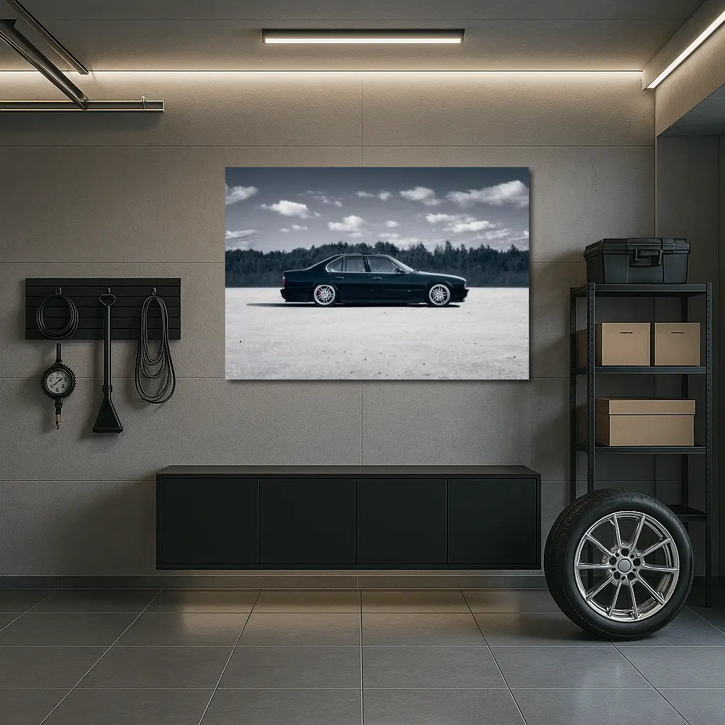 BMW E34 Slammed Stance Open Field – Wall Art