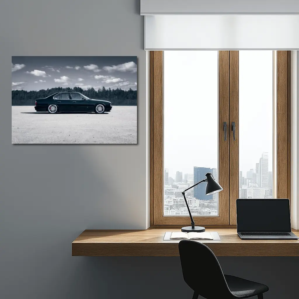 BMW E34 Slammed Stance Open Field – Wall Art
