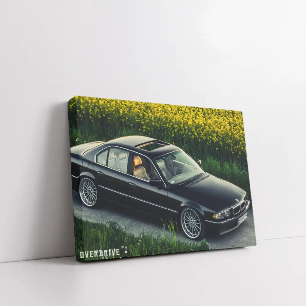 BMW 7 Series E38 Black Rapeseed Field – Wall Art