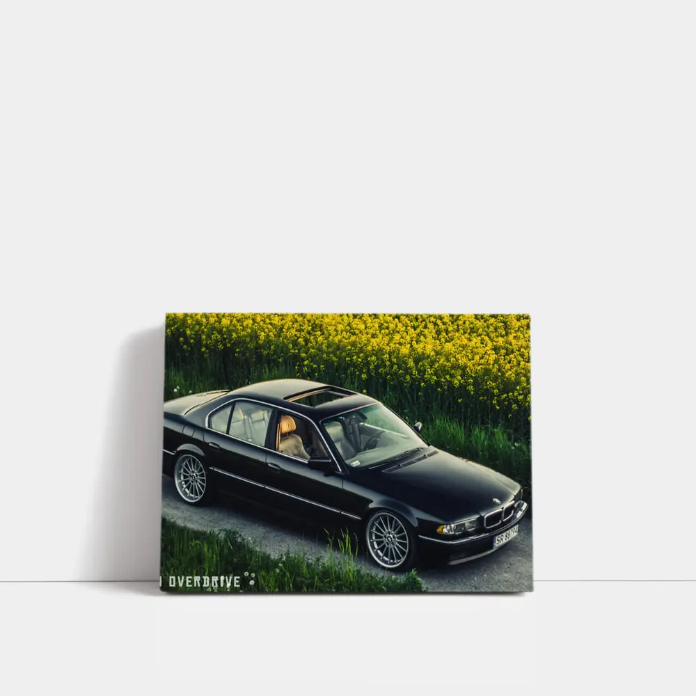 BMW 7 Series E38 Black Rapeseed Field – Wall Art