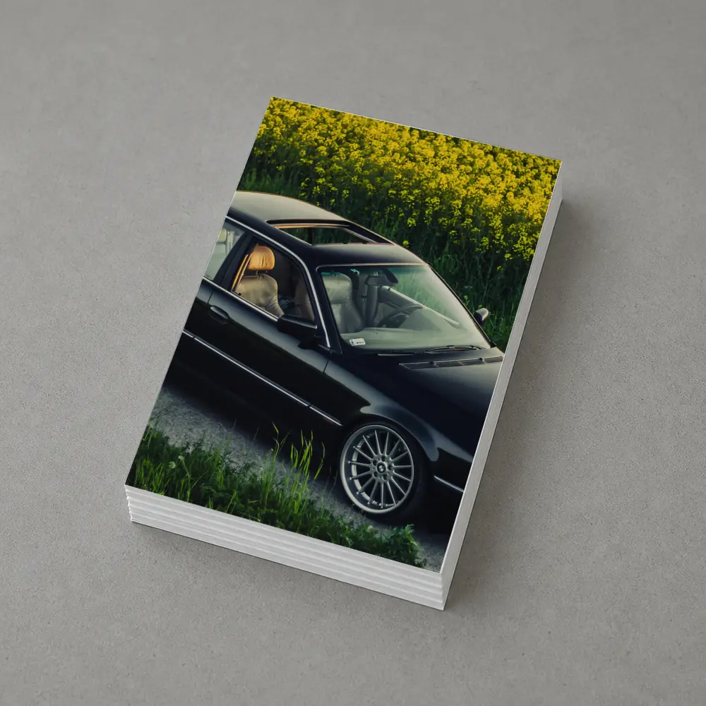 BMW 7 Series E38 Black Rapeseed Field – Postcards