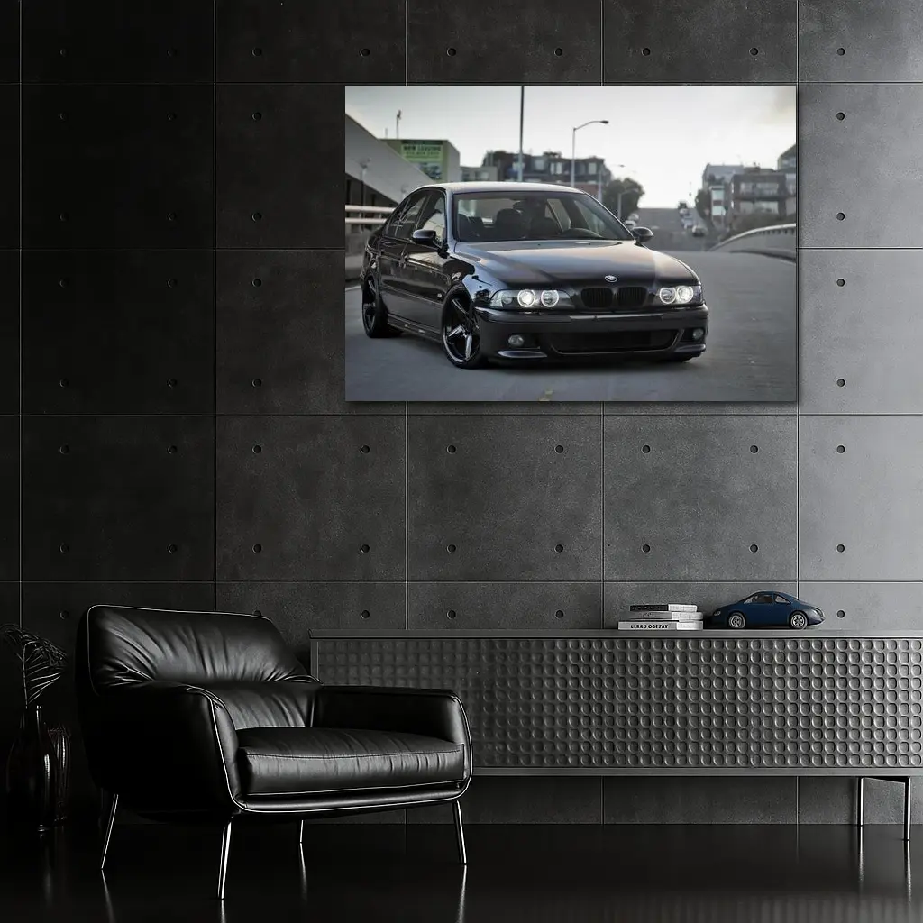 BMW M5 E39 Black Urban Street Scene – Wall Art