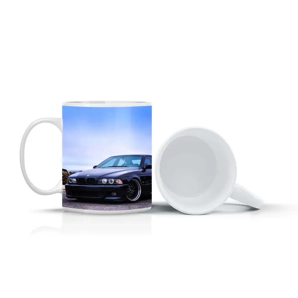 BMW E39 M5 Black Coastal Road Scene – Mugs
