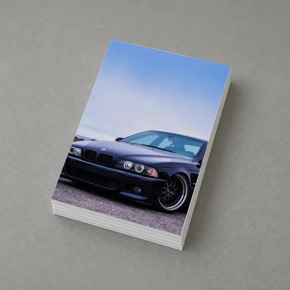 BMW E39 M5 Black Coastal Road Scene – Postcards