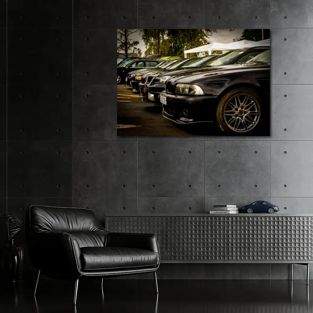 BMW E39 M5 Black Car Meet Parking – Wall Art