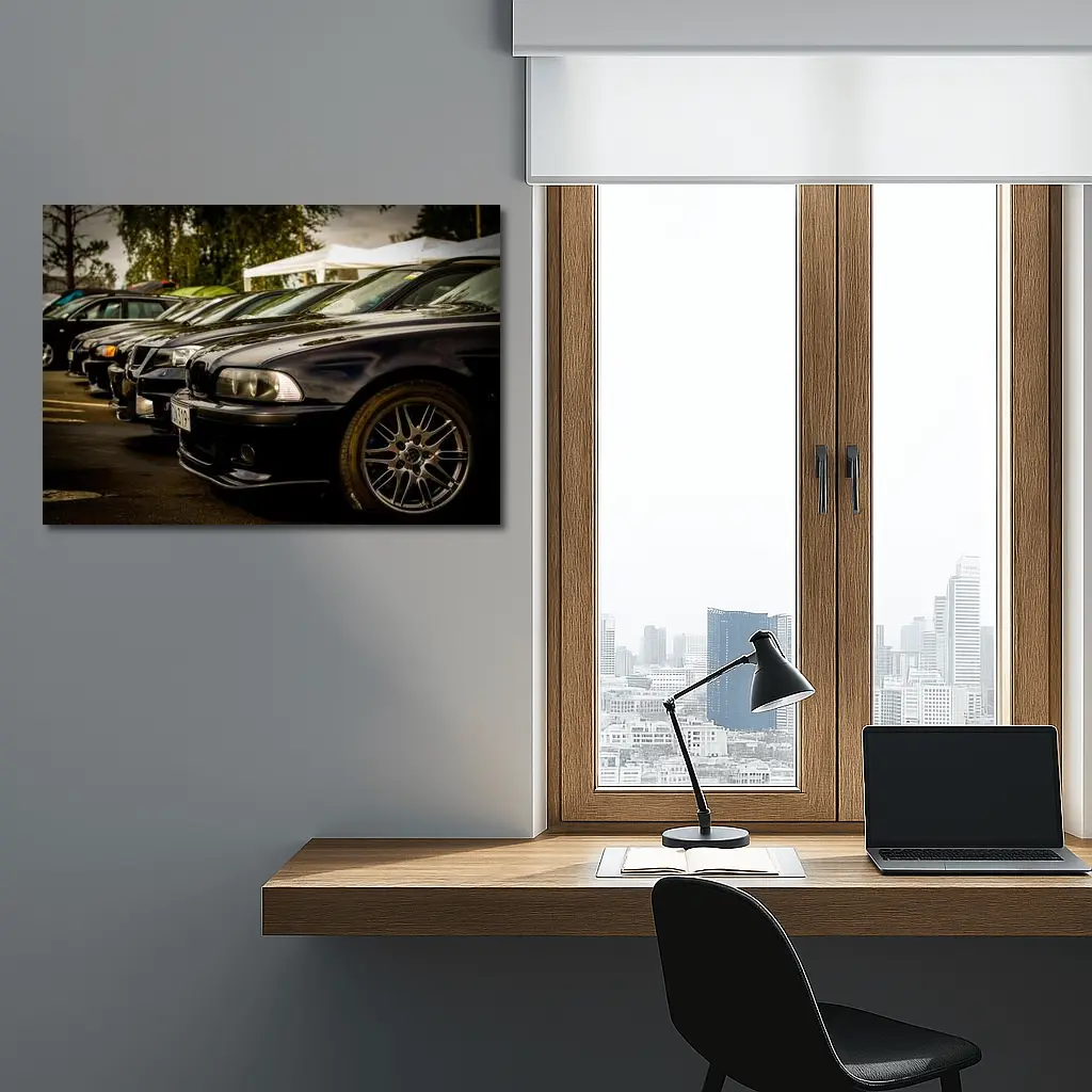 BMW E39 M5 Black Car Meet Parking – Wall Art