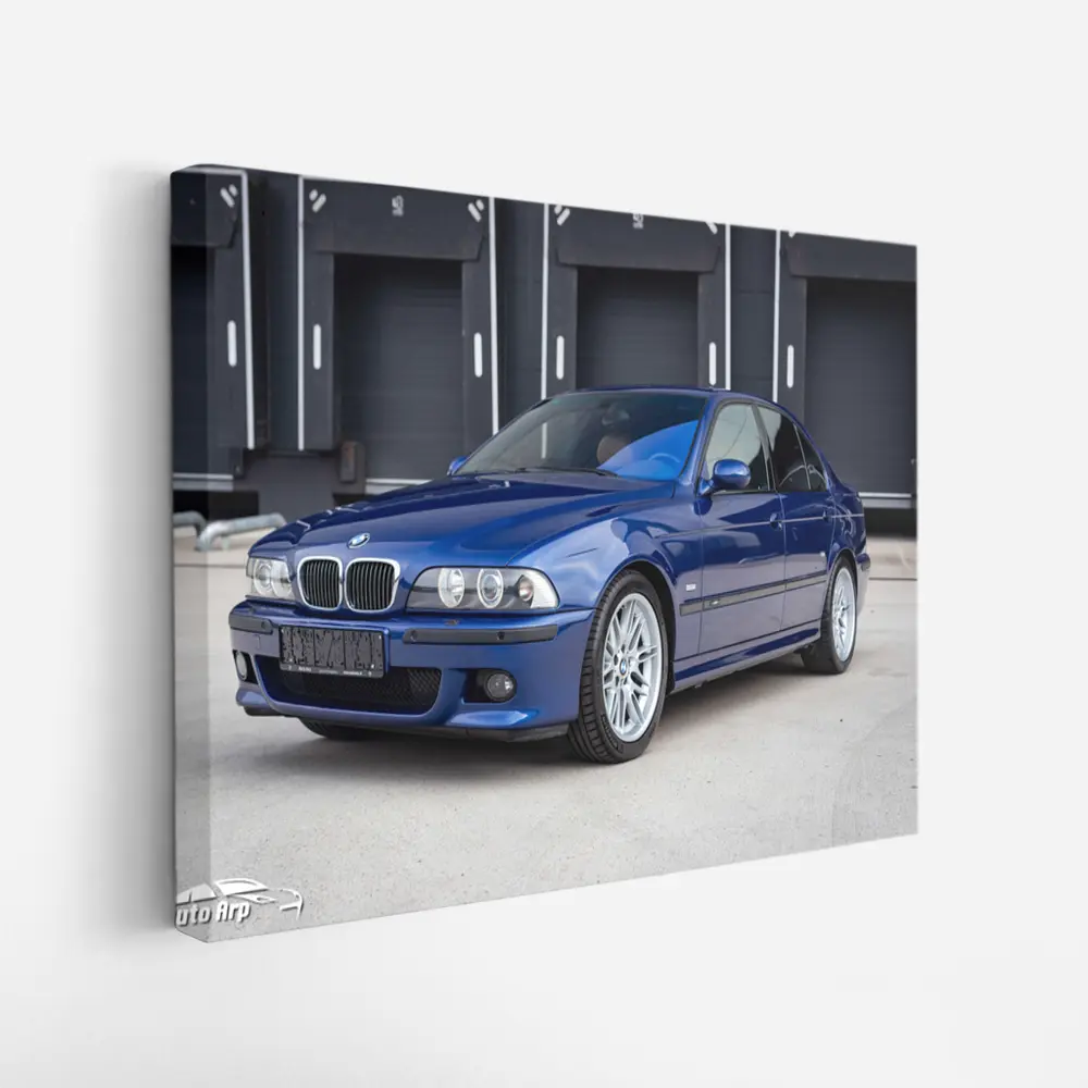 BMW E39 M5 Blue Sedan Parking Lot – Wall Art