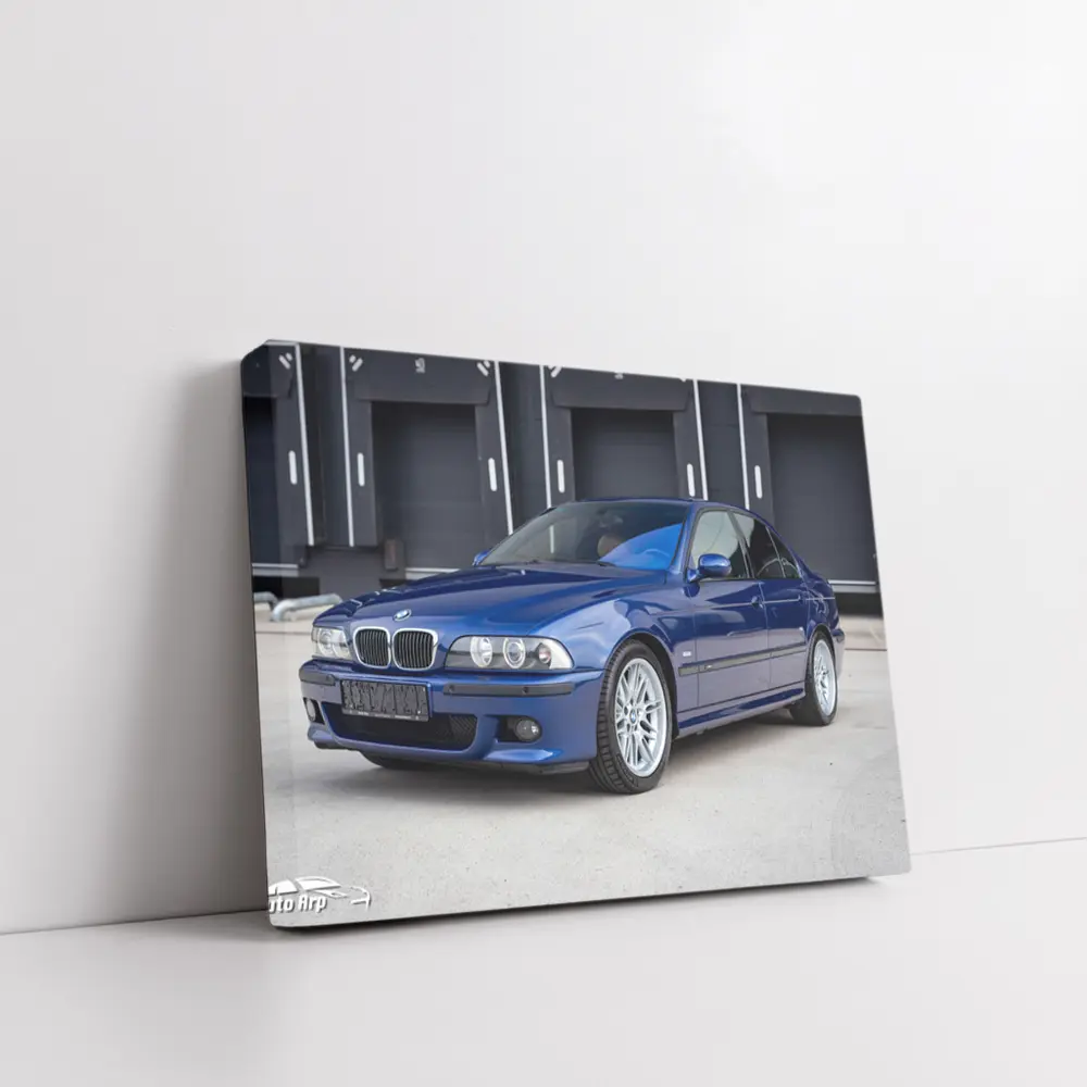 BMW E39 M5 Blue Sedan Parking Lot – Wall Art