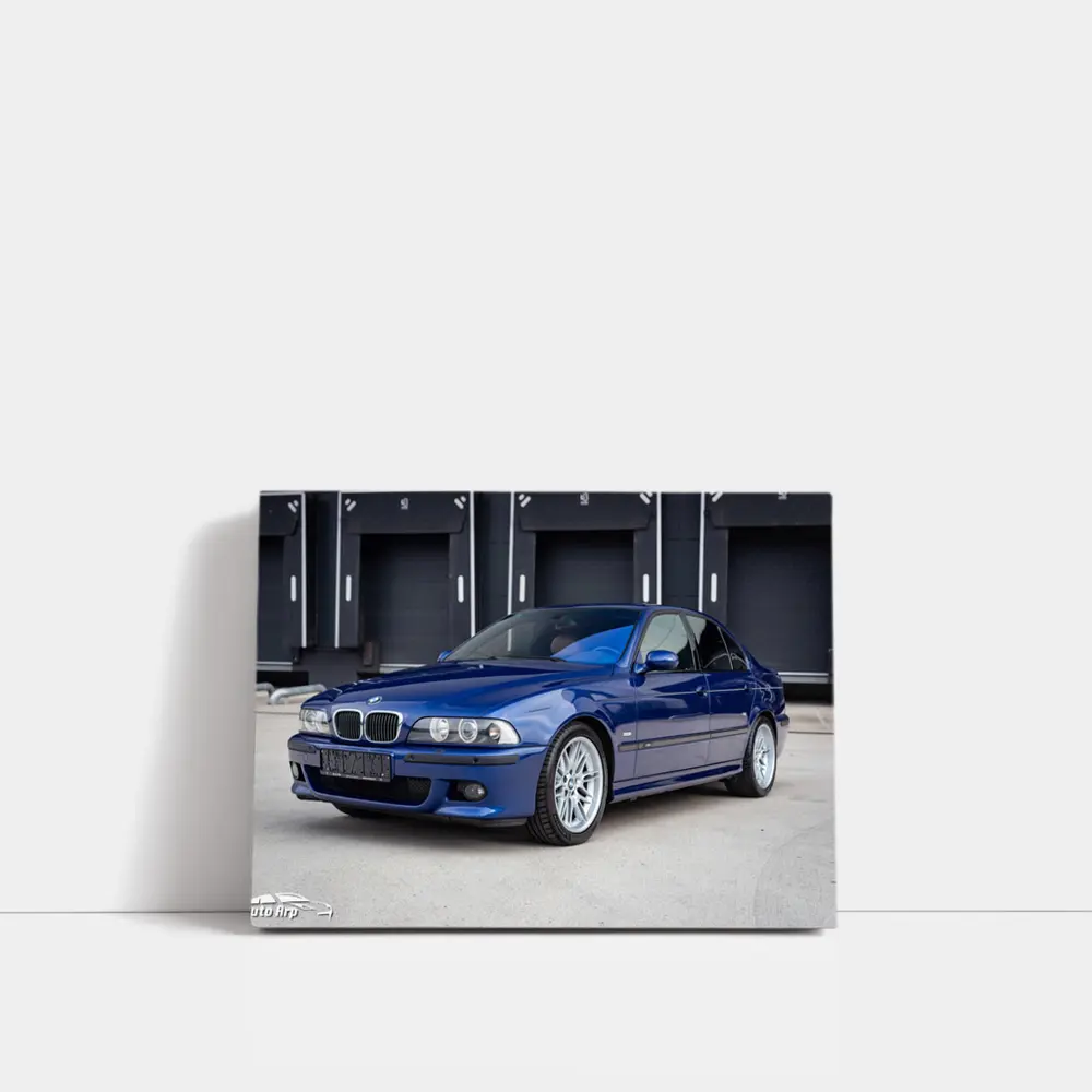 BMW E39 M5 Blue Sedan Parking Lot – Wall Art
