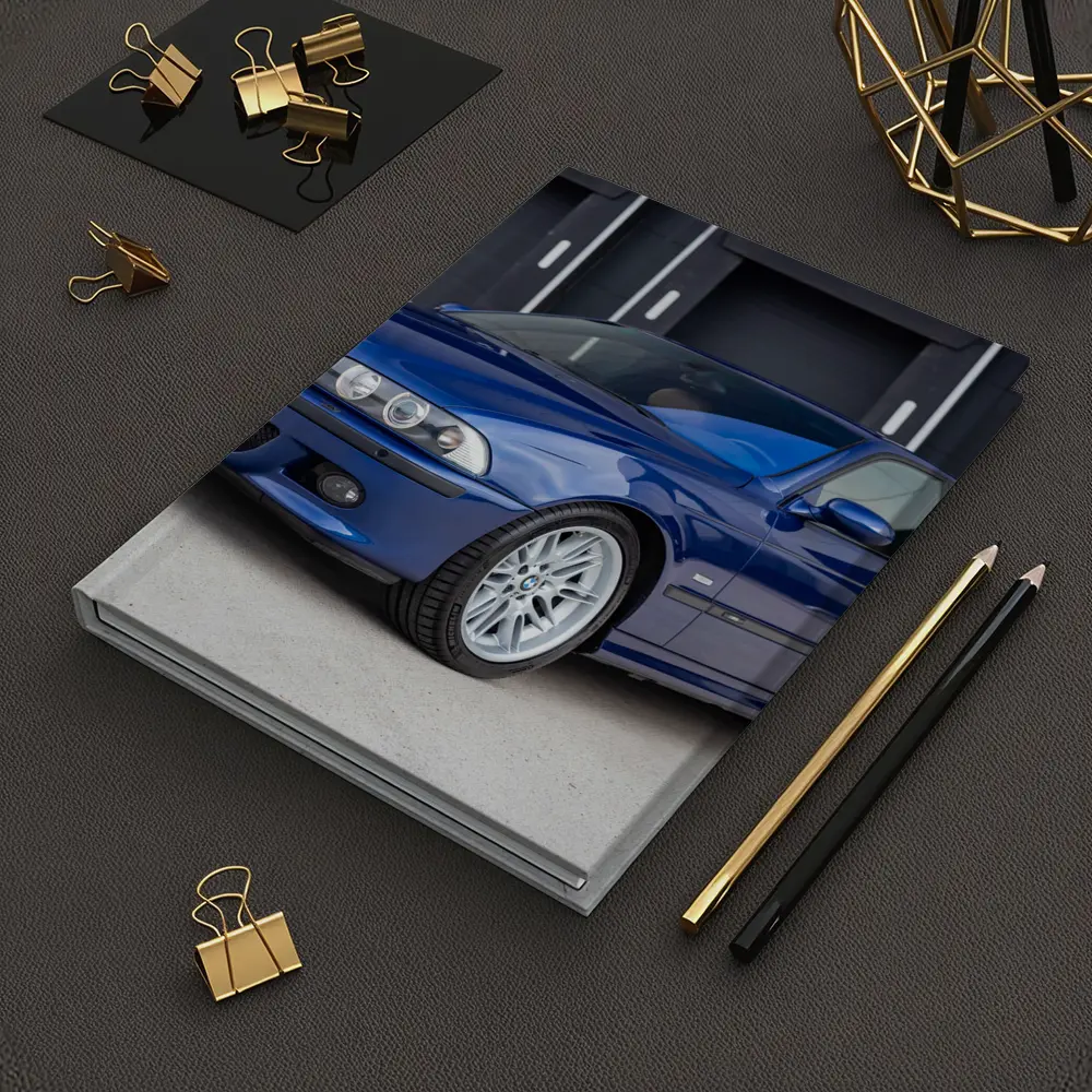 BMW E39 M5 Blue Sedan Parking Lot – Notebooks