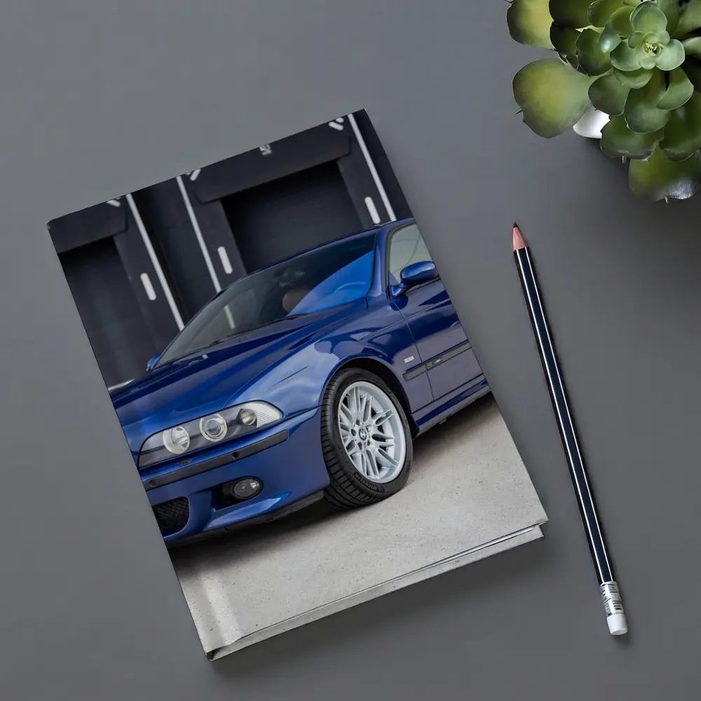 BMW E39 M5 Blue Sedan Parking Lot – Notebooks
